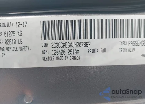 2018 Chrysler 300 Limited z USA, uszkodzony, nr VIN 2C3CCAEGXJH207867